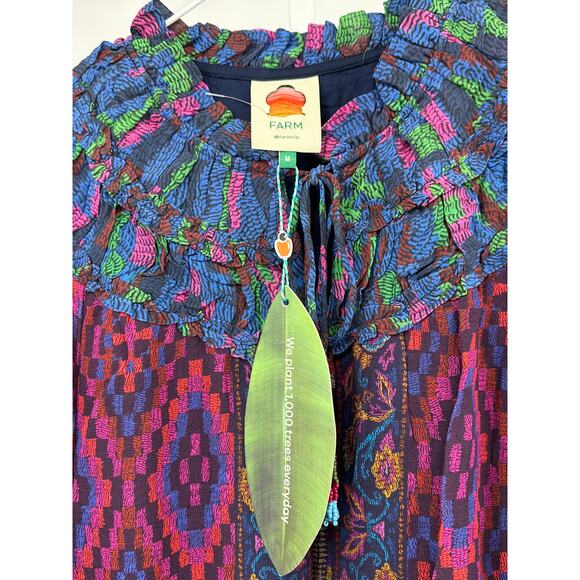 Farm‎ Rio - Mixed Tapestry Scarf Maxi Dress Medium - Picture 7 of 11